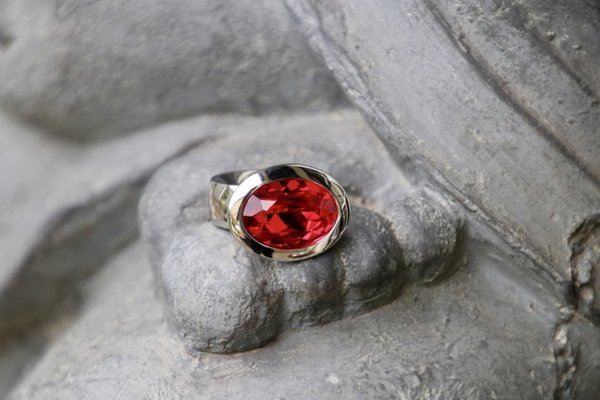 Ring . Edelstahl . European Crystals . Silber | Siam