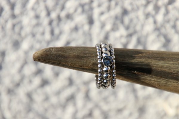 Aufsatz . 5 mm . Edelstahl . European Crystals . Silber | Black Diamond (ohne Ringe)