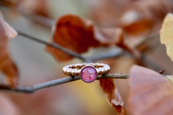 Aufsatz . 9 mm . Edelstahl . European Crystals . Rosé | Lotus Pink Delite (ohne Ring)