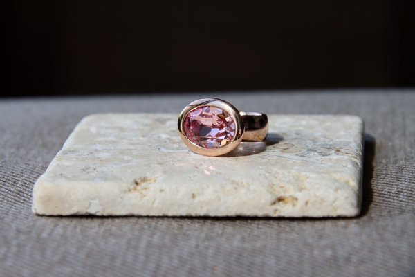 Ring . Edelstahl . European Crystals . Rosé | Light Rose