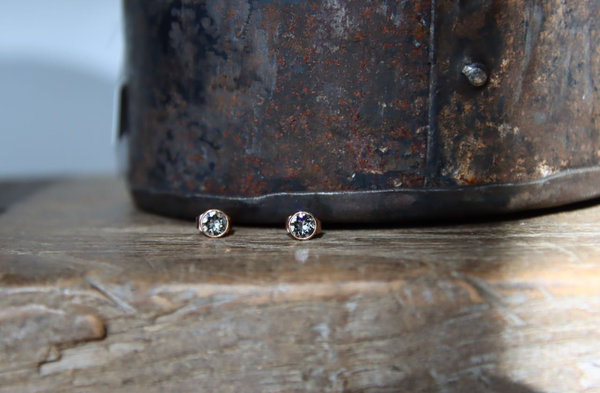 Ohrringe | Ohrstecker . Edelstahl . 5 mm . European Crystals . Rosé | Black Diamond
